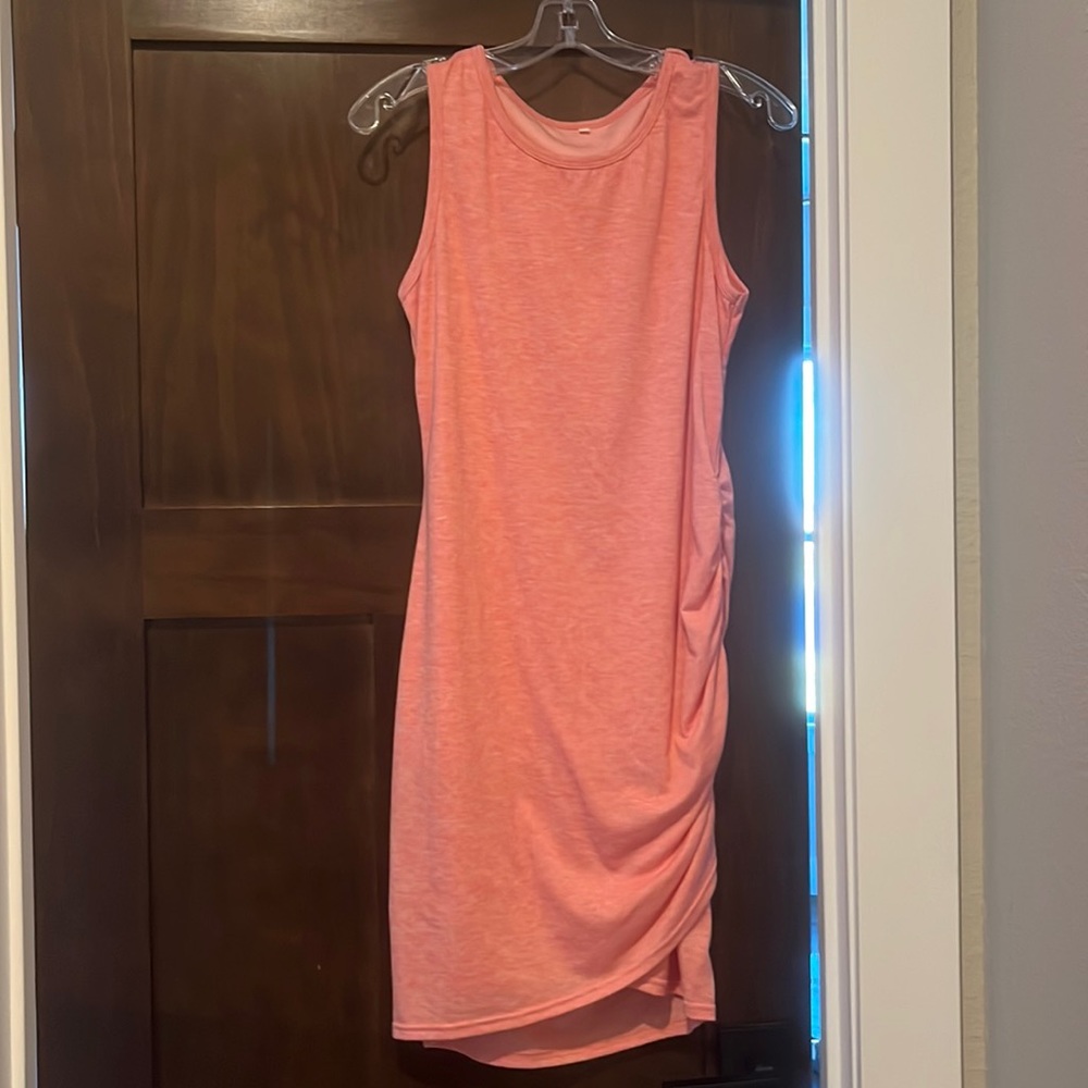 Cotton dress rouched on side